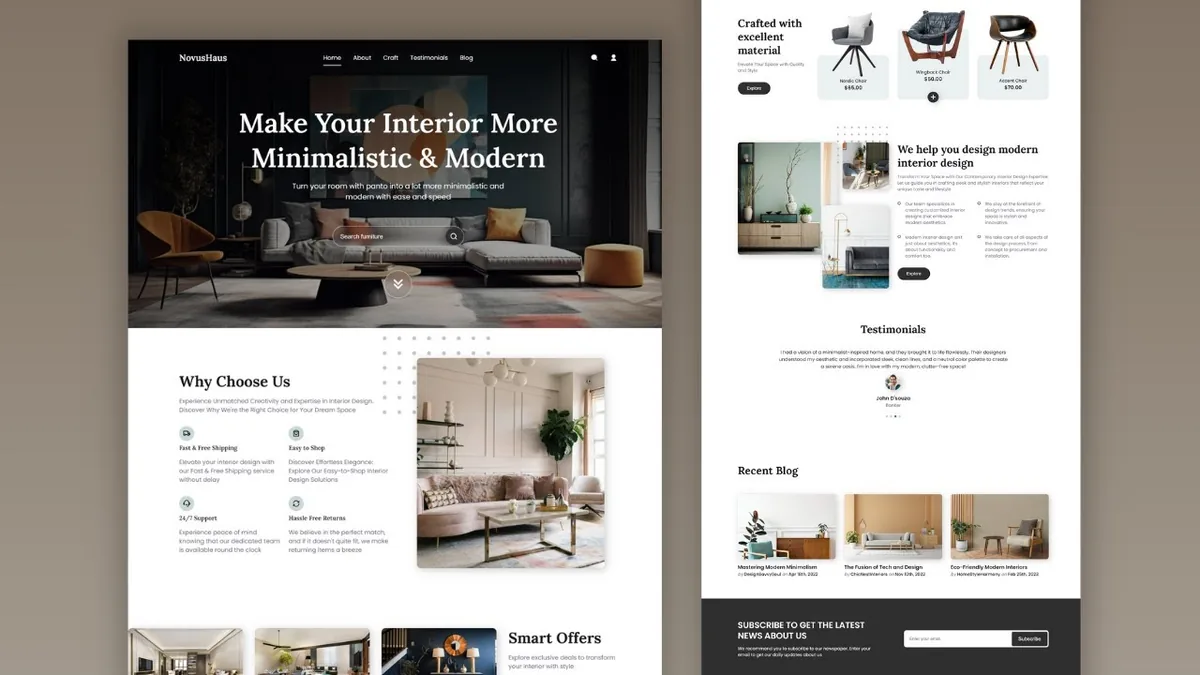 Website & landing page mockups